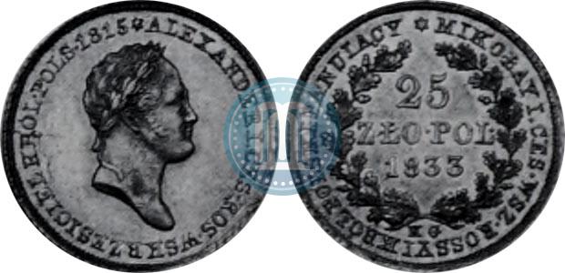 Picture 25 złotych 1833 year KG 