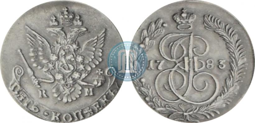 Фото 5 копеек 1783 года КМ 