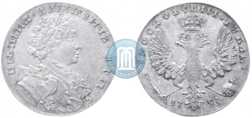 Фото 1 рубль 1707 года  "Портрет работы Г. Гаупта"