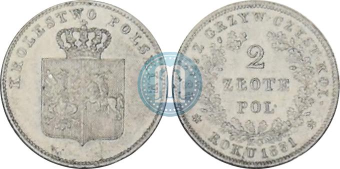 Picture 2 złote 1831 year KG "Polish uprising"