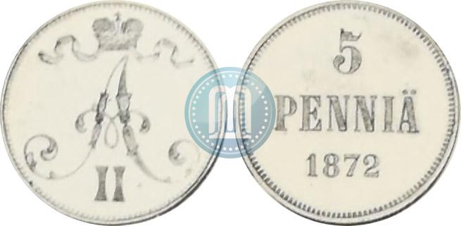 Picture 5 pennia 1872 year  