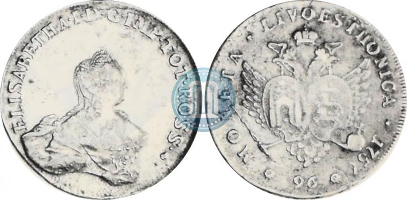 Picture 96 kopecks 1757 year  "For Livonia"