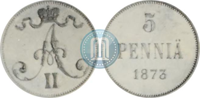 Picture 5 pennia 1873 year  