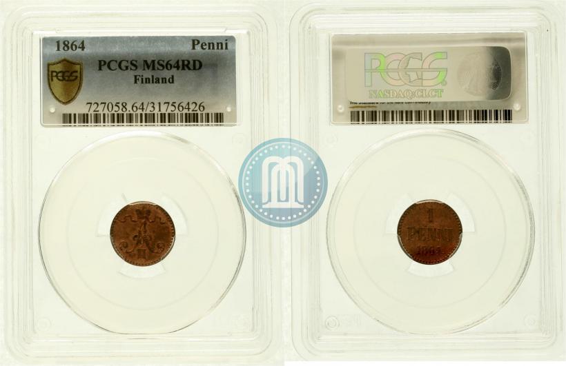 Фото 1 пенни 1864 года  