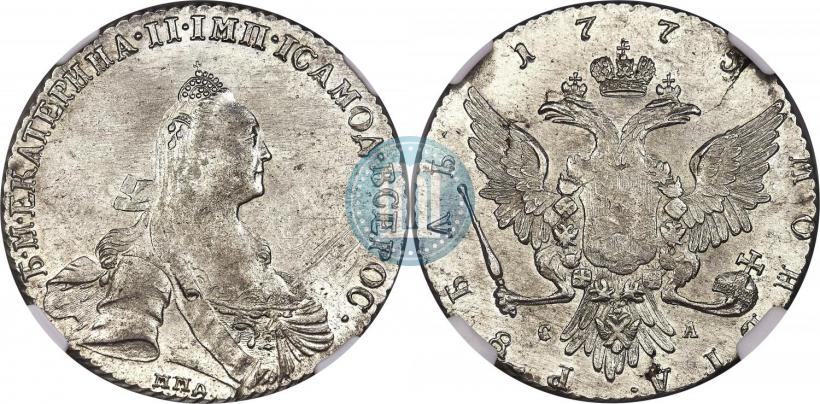 Фото 1 рубль 1775 года ММД-СА 