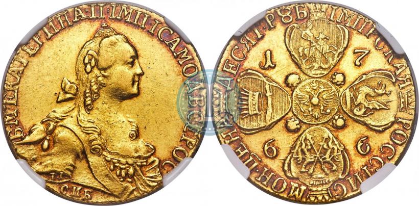 Picture 10 roubles 1766 year СПБ 
