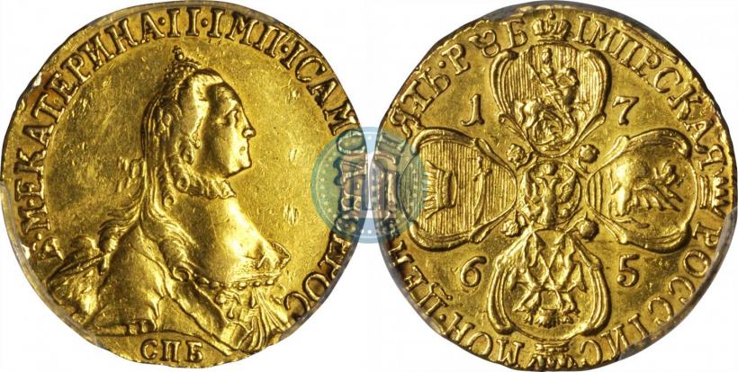 Picture 5 roubles 1765 year СПБ 