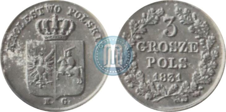 Фото 3 гроша 1831 года KG "Польское восстание"
