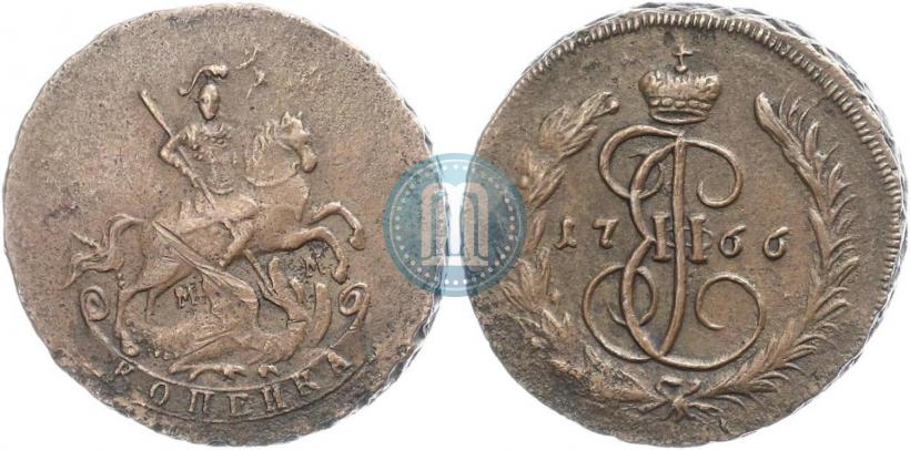 Picture 1 kopeck 1766 year ММ 