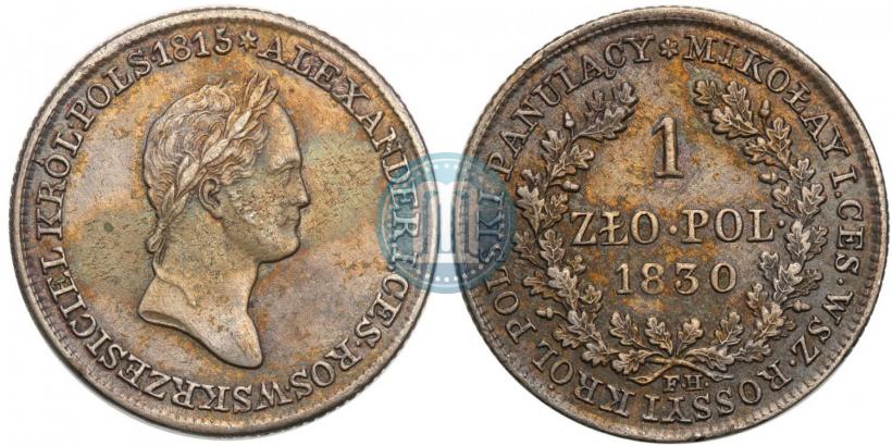 Picture 1 złoty 1830 year FH 