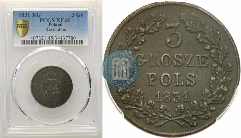 Picture 3 grosze 1831 year KG "Polish uprising"