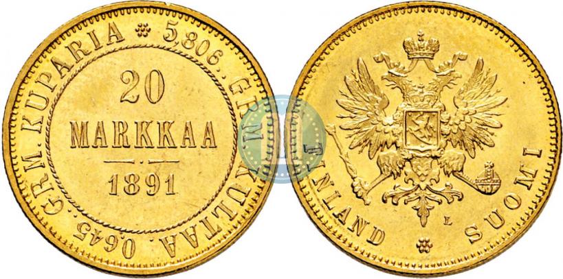 Picture 20 markkaa 1891 year L 