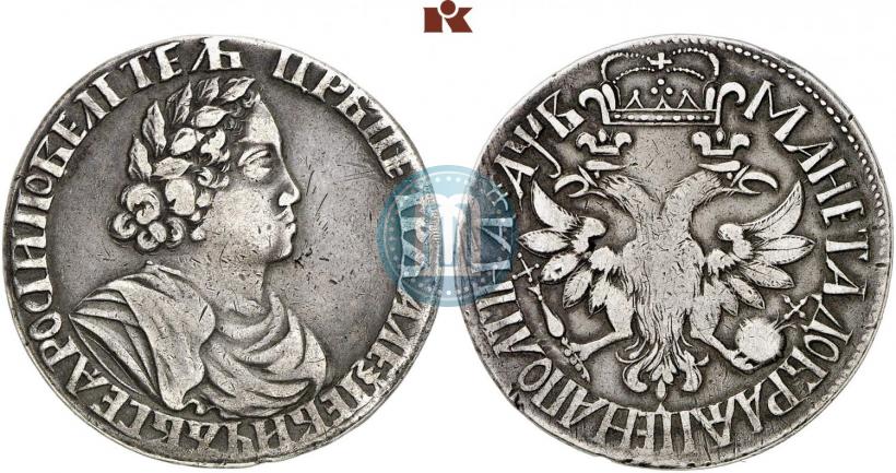 Picture Poltina 1702 year  "Without ribbons near the wreath"