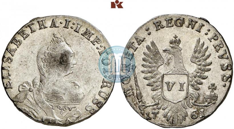 Фото 6 грошей 1761 года  