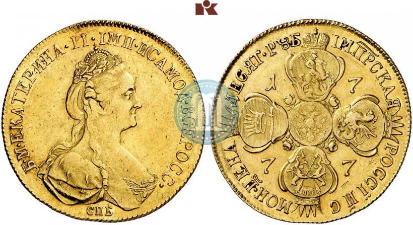 Picture 10 roubles 1777 year СПБ 