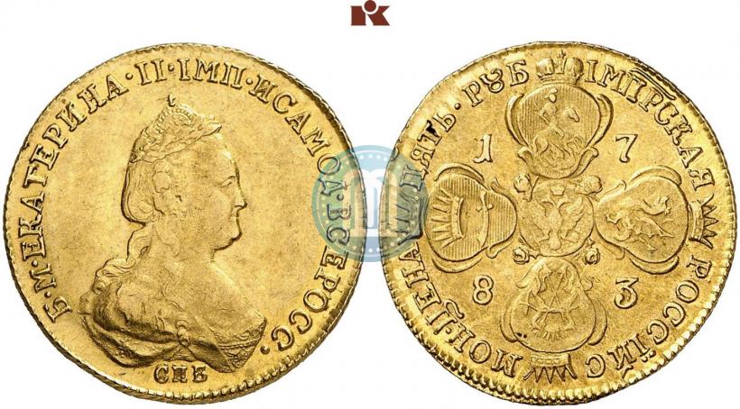 Picture 5 roubles 1783 year СПБ 