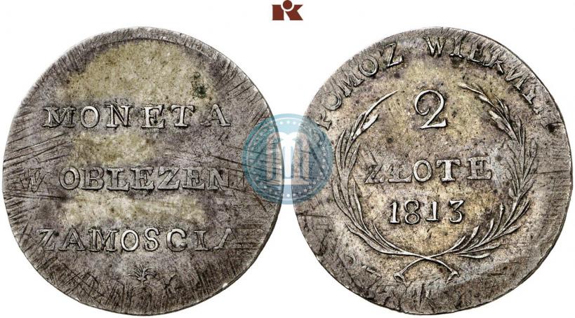 Фото 2 злотых 1813 года  