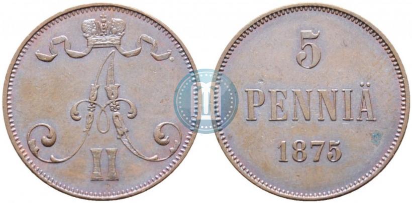 Picture 5 pennia 1875 year  