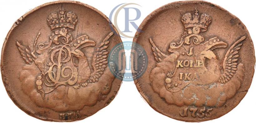 Picture 1 kopeck 1755 year ММД 