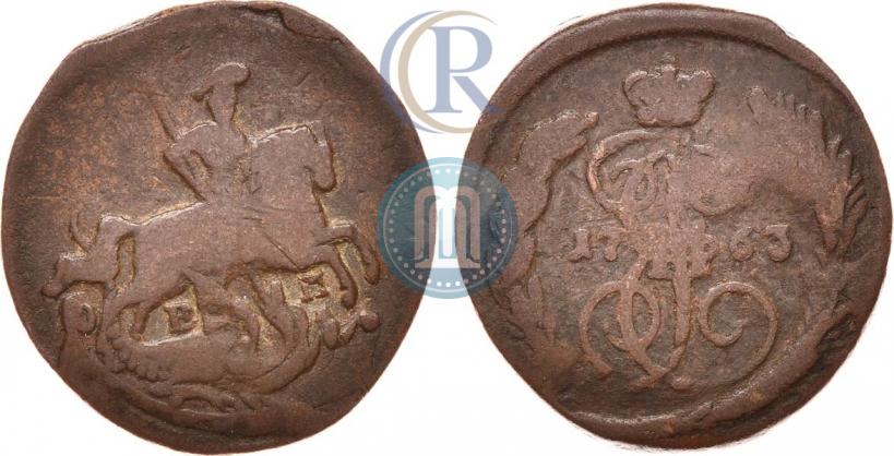 Picture 1 kopeck 1763 year ЕМ 