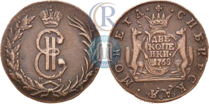 Picture 2 kopecks 1768 year КМ 