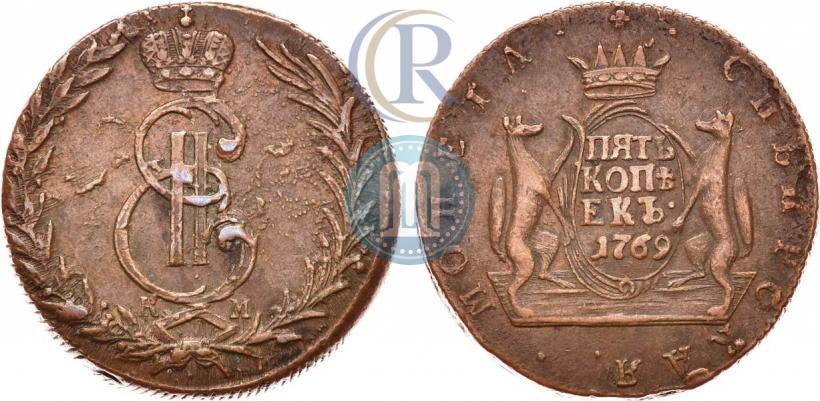 Picture 5 kopecks 1769 year КМ 