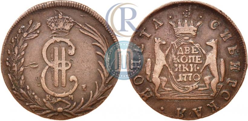 Фото 2 копейки 1770 года КМ 