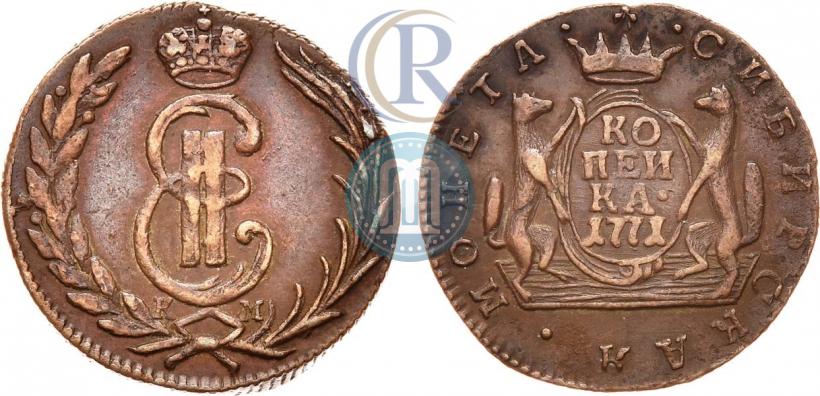 Picture 1 kopeck 1771 year КМ 