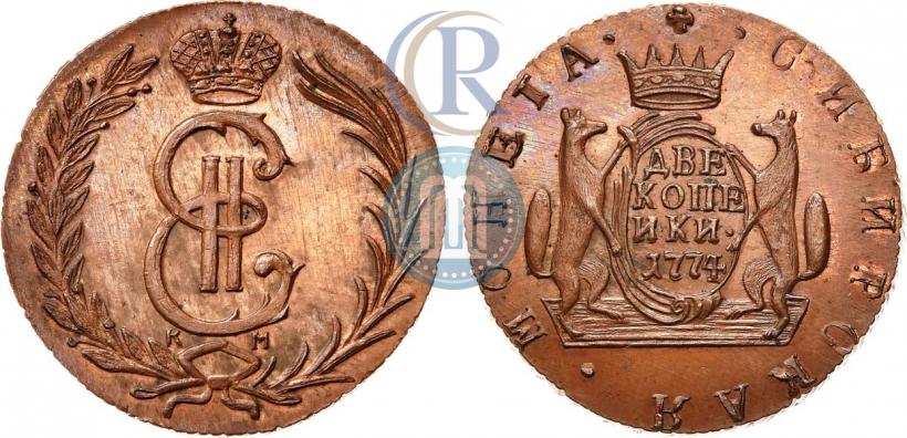 Picture 2 kopecks 1774 year КМ 