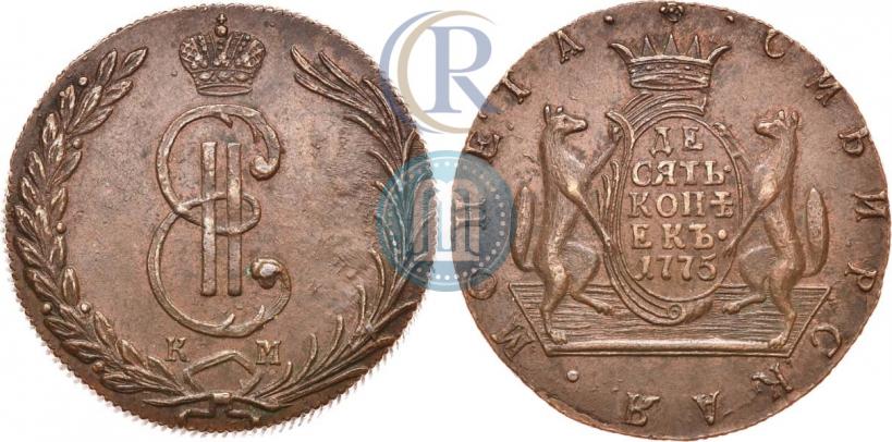 Фото 10 копеек 1775 года КМ 