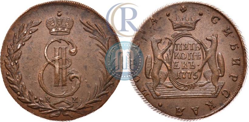 Фото 5 копеек 1775 года КМ 