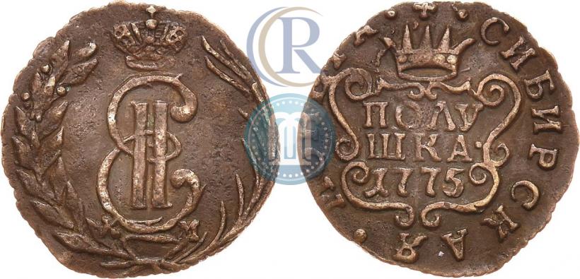 Фото Полушка 1775 года КМ 