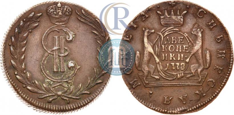 Picture 2 kopecks 1778 year КМ 