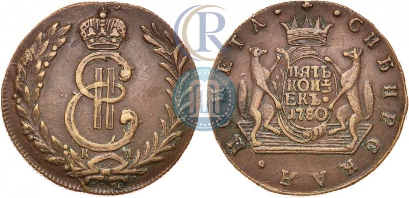 Picture 5 kopecks 1780 year КМ 