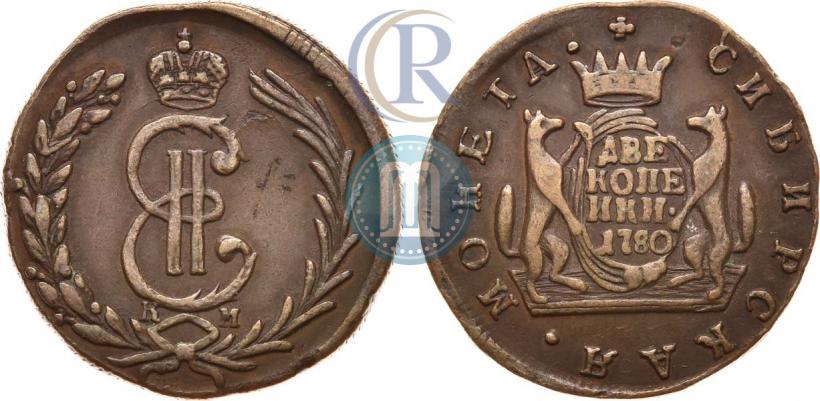 Picture 2 kopecks 1780 year КМ 