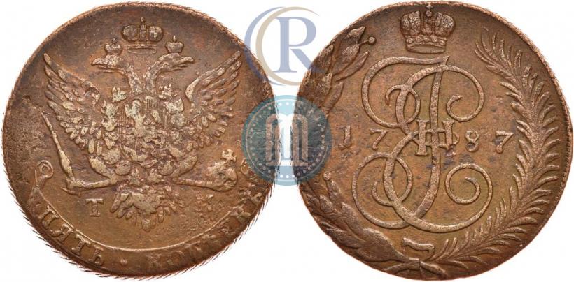 Picture 5 kopecks 1787 year ТМ 