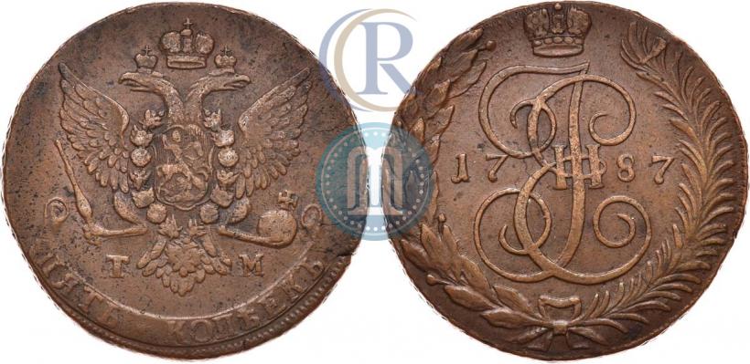 Picture 5 kopecks 1787 year ТМ 