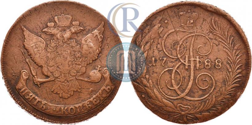 Picture 5 kopecks 1788 year ММ 