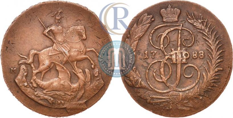 Фото 2 копейки 1788 года ММ 