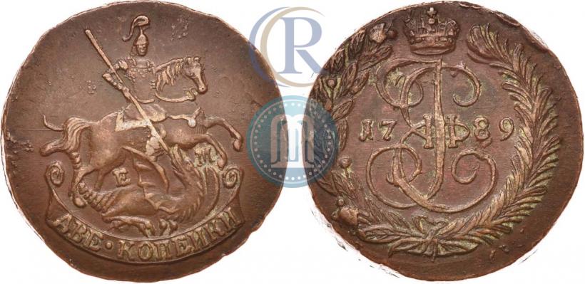 Picture 2 kopecks 1789 year ЕМ 