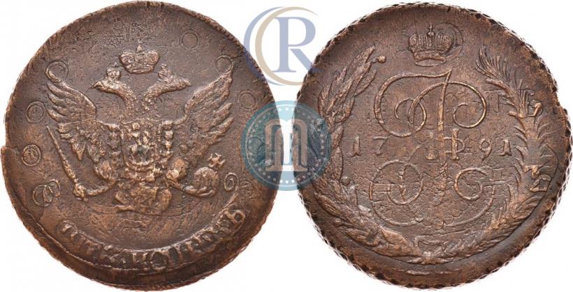 Фото 5 копеек 1791 года  "Павловский перечекан"
