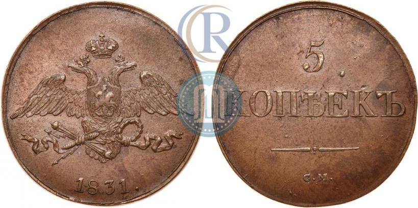 Picture 5 kopecks 1831 year СМ 