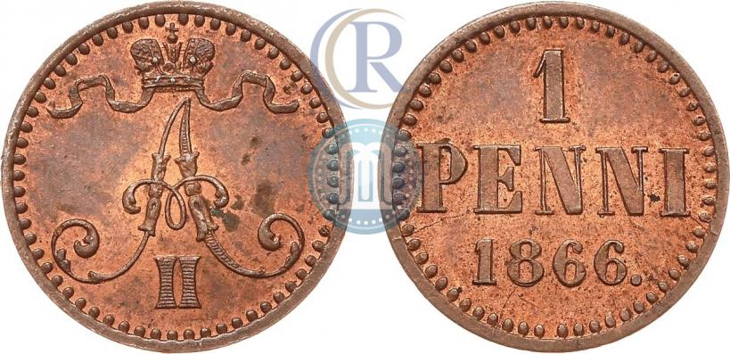 Picture 1 penni 1866 year  