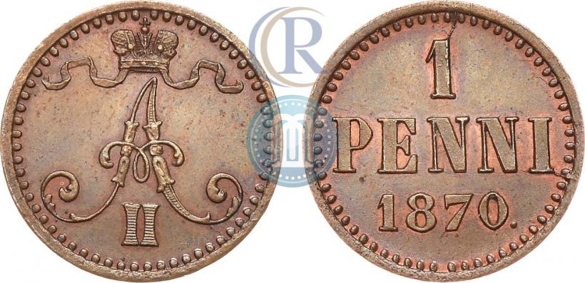 Фото 1 пенни 1870 года  