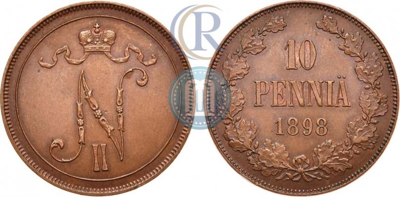 Picture 10 pennia 1898 year  