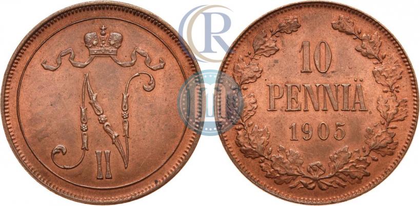 Picture 10 pennia 1905 year  