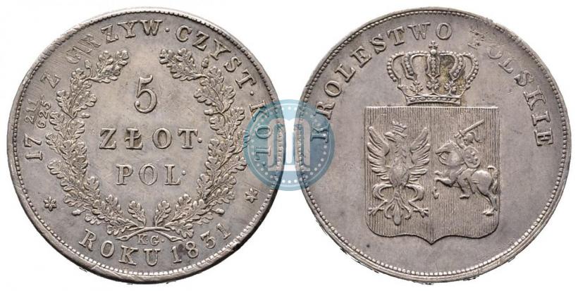 Picture 5 złotych 1831 year KG "Polish uprising"