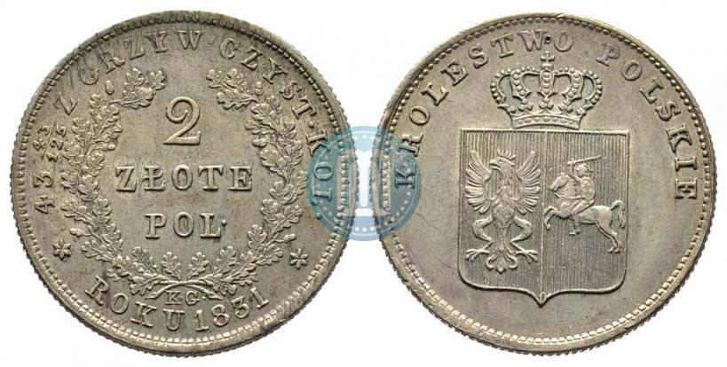 Picture 2 złote 1831 year KG "Polish uprising"