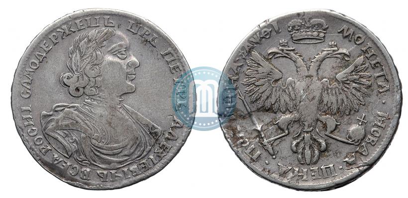 Фото Полтина 1719 года L "Портрет в латах"
