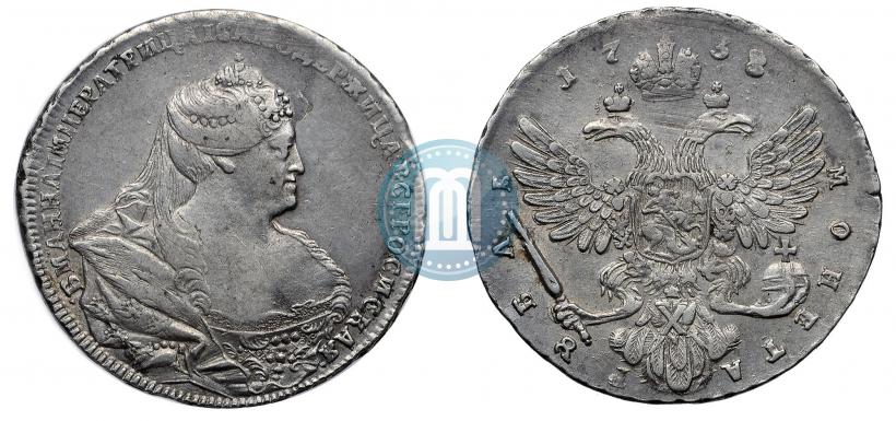 Picture 1 rouble 1738 year  "Moscow type"